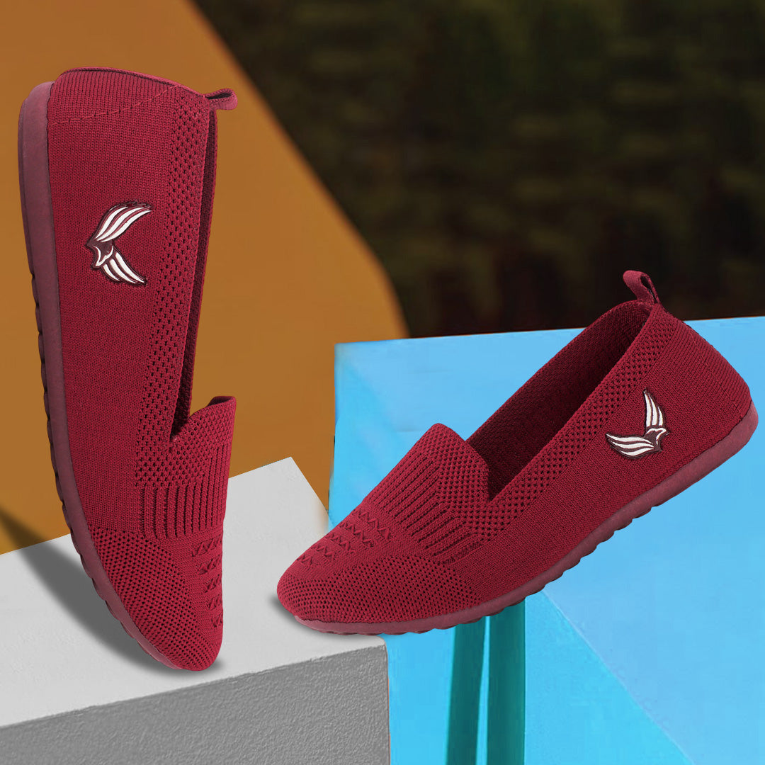 BERSACHE Women's CASUAL – Lightweight, Breathable & Comfortable Daily Wear Shoes(Red-6276).