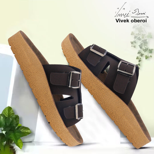 Bersache Extra Soft Classic Casual with  Regular wear with Ultra Soft & Flexibility Technology Sandal for Men's & Boy's-Dark Brown-6219