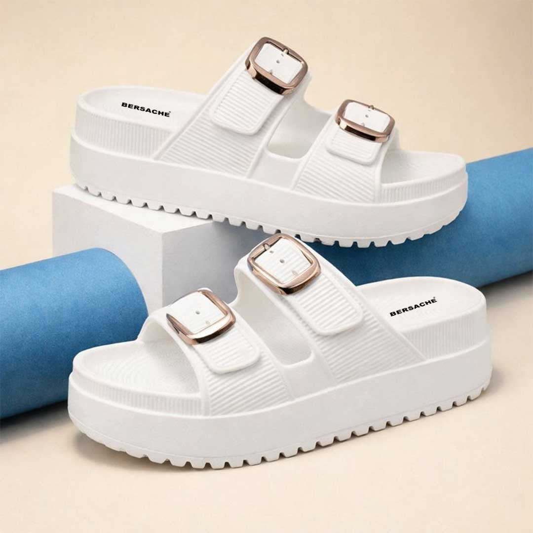 Bersache Extra Soft Classic Casual  with Regular wear with Ultra Soft & Flexibility Technology Sandals for Women's-(6294-White).