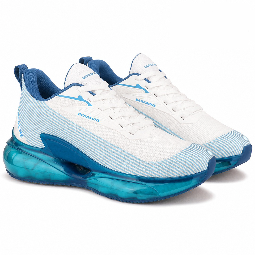 Bersache Premium Sports , Walking,Gym, Cricket, Trending  Running Shoes For Men's (Blue & White-9232)