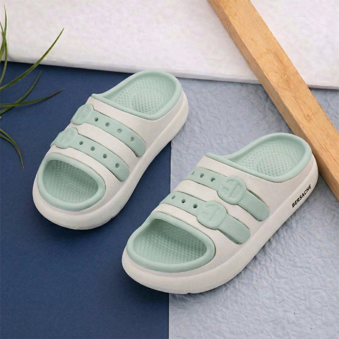 Bersache Extra Soft Classic Casual CHAPPAL with  Regular wear with Ultra Soft & Flexibility Technology Flip-Flop for Kids's-Green-6321.