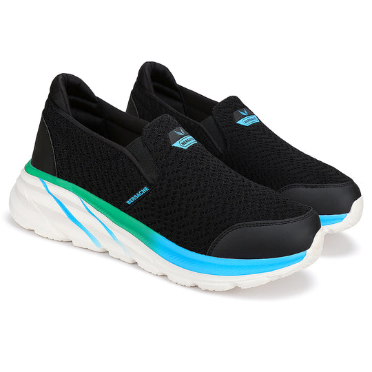 Bersache Lightweight Sports Running Walking Trekking Shoes For Men (9083-Black)