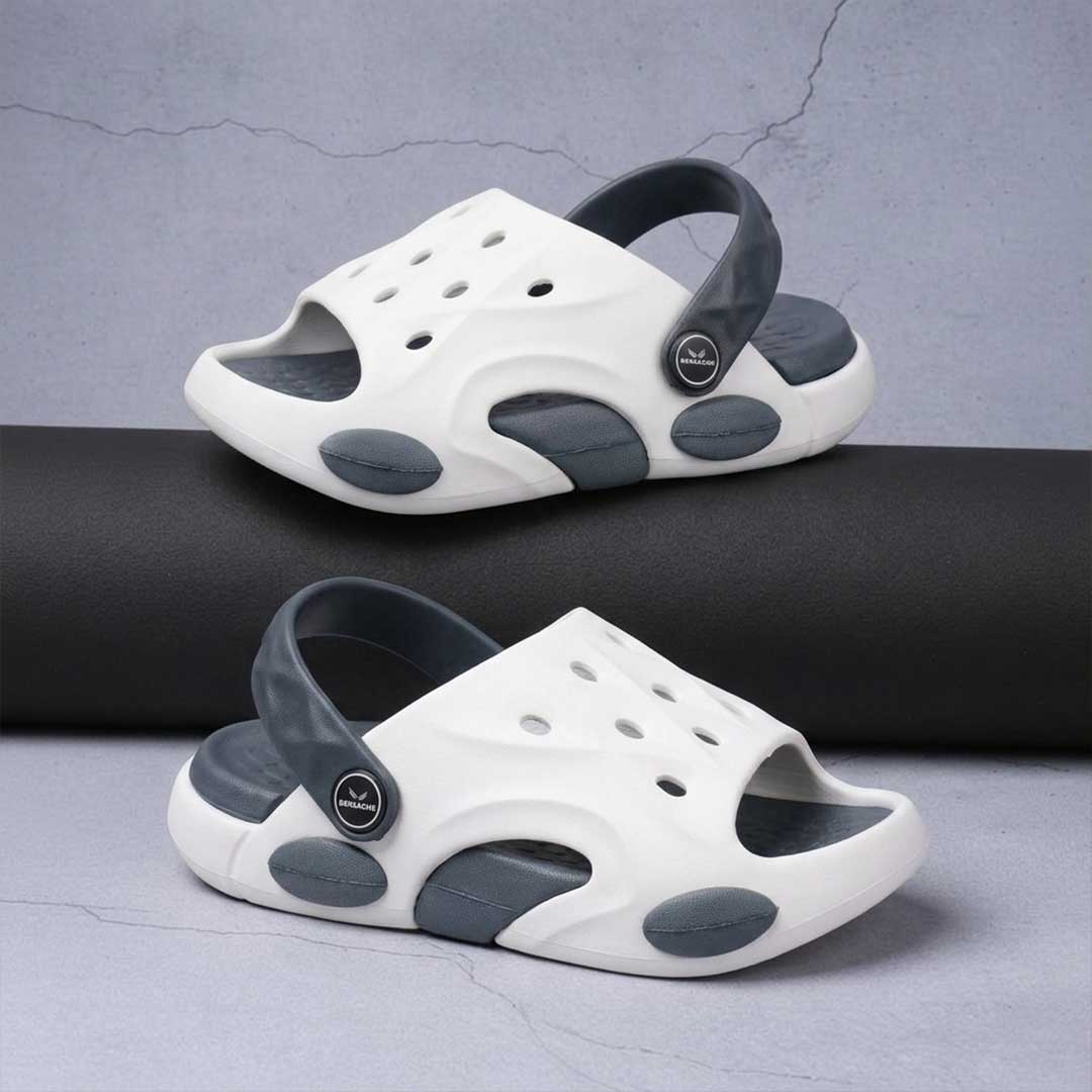 Bersache Extra Soft Classic Casual CHAPPAL with  Regular wear with Ultra Soft & Flexibility Technology Clog's for Kids's - White-6323.