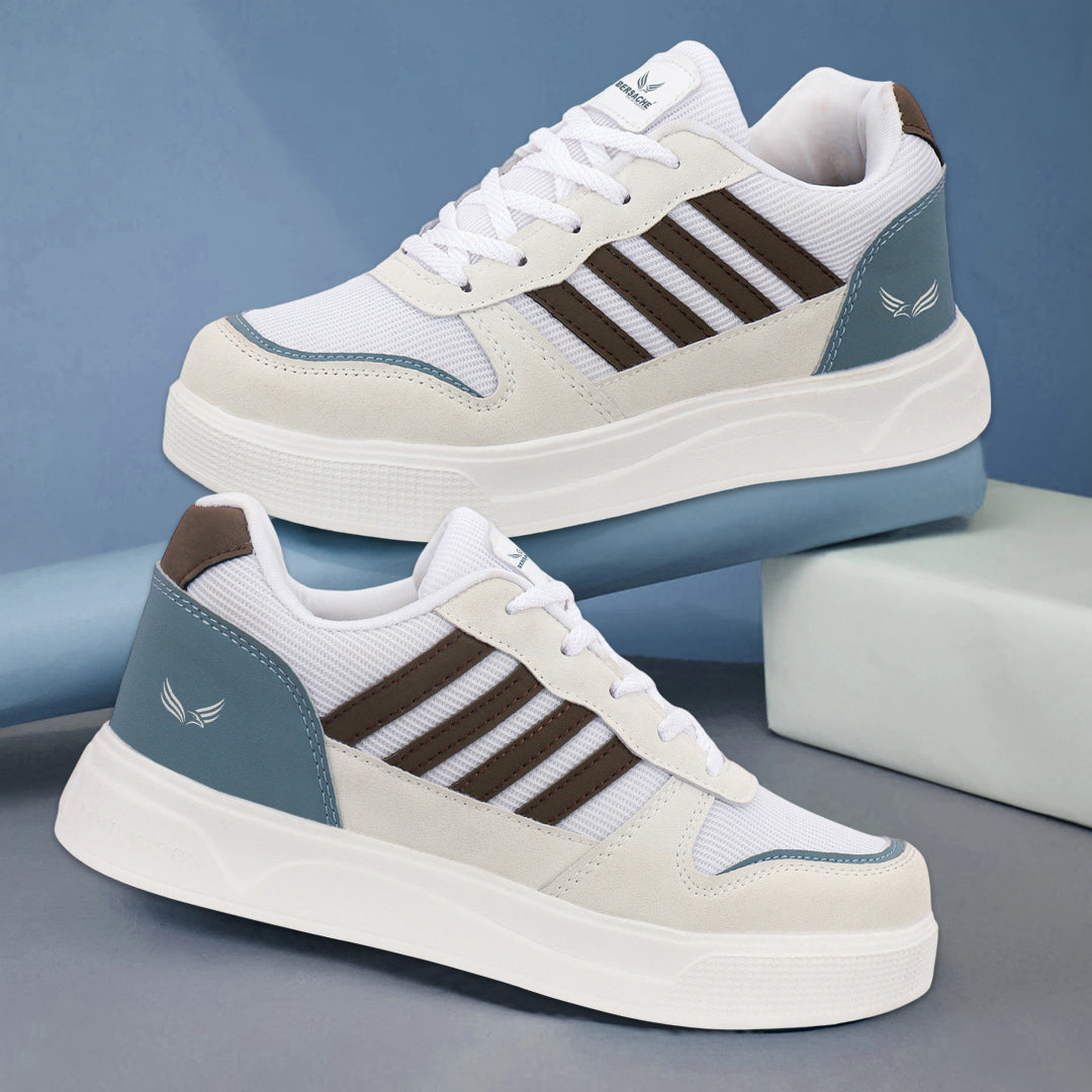 Bersache Casual Sneaker shoe for Men| Soft Cushioned Insole , Slip-Resistance Casuals For Men (White-8135)