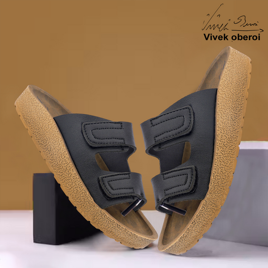 Bersache Extra Soft Classic Casual with  Regular wear with Ultra Soft & Flexibility Technology Sandal For Men's & Boy's-Black-6222