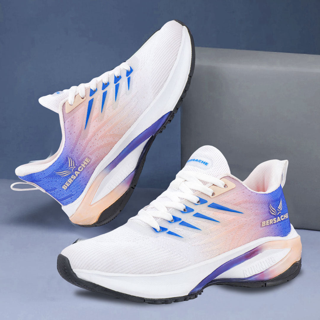 Bersache Casual Sneaker shoe for Men| Soft Cushioned Insole , Slip-Resistance Casuals For Men (Blue-White-9212).
