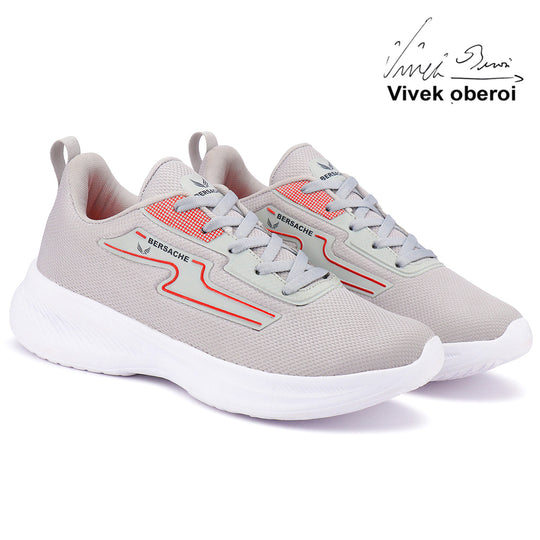 Bersache Premium Sports,Gym, Trending Stylish Running Shoes For Men (8085-Light Grey)