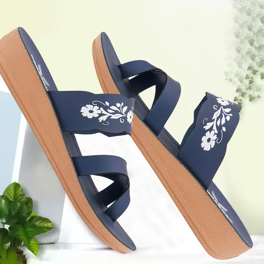 Bersache Extra Soft Classic Casual with  Regular wear with Ultra Soft & Flexibility Technology Slipper For Women's & Girl's-(6242-Nevy Blue)