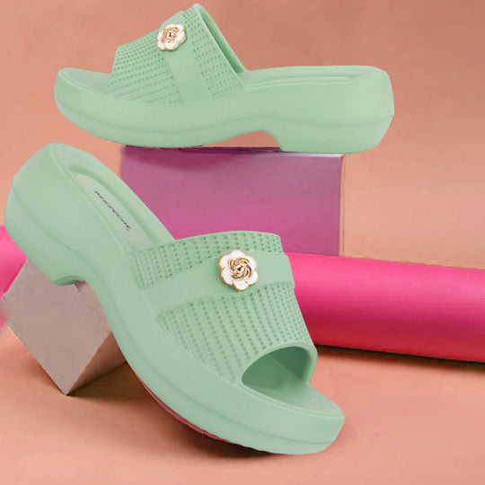 Bersache Extra Soft Classic Casual  with Regular wear with Ultra Soft & Flexibility Technology Sandals for Women's-(6293-Green)