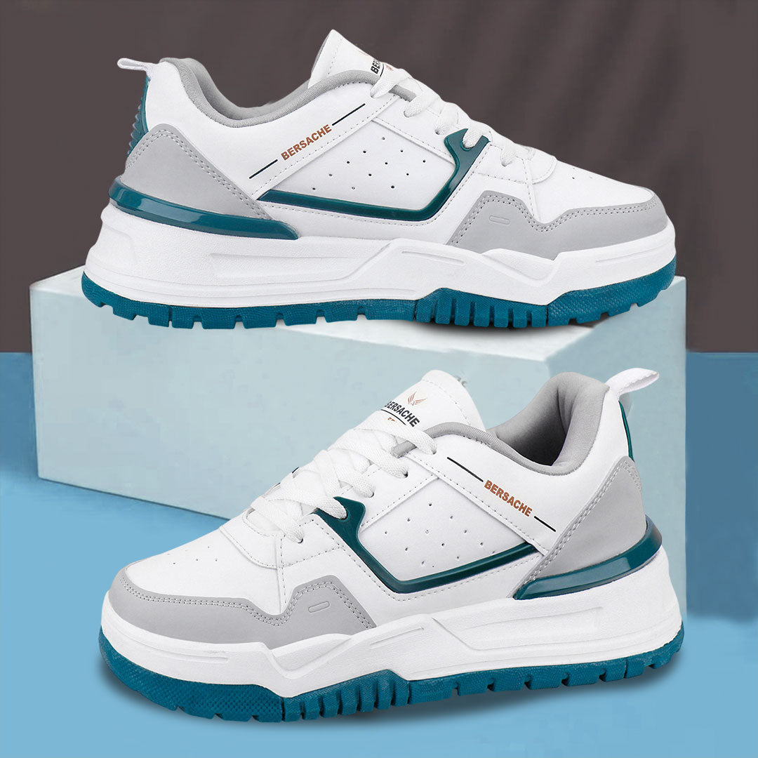 Bersache Casual Sneaker shoe for Men| Soft Cushioned Insole , Slip-Resistance Casuals For Men (White-9219).