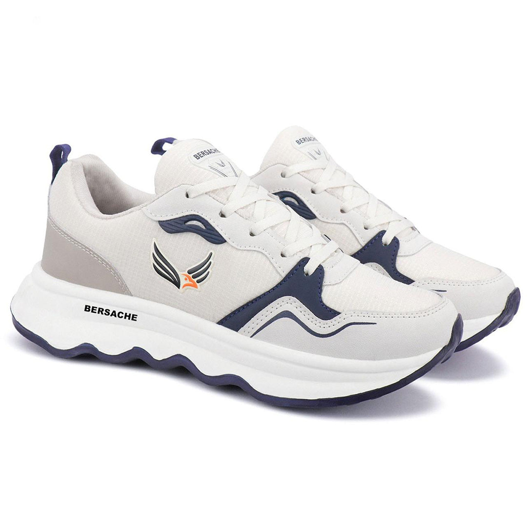 Bersache Premium Sports ,walking,Gym,cricket, Trending  Running Shoes For Men's (Gray-White-8149)