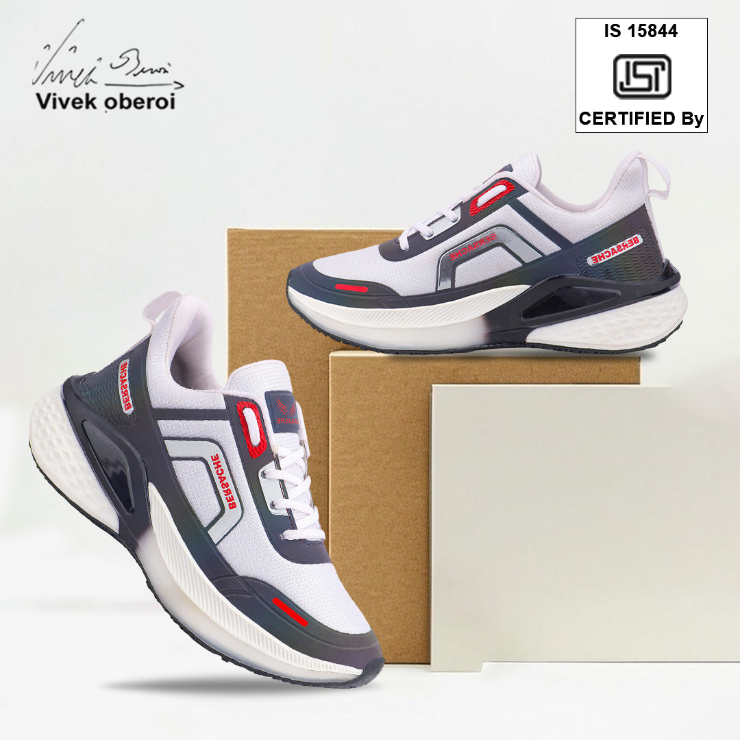Bersache Premium Sports,Gym, Trending Stylish Running Shoes For Men (9207-White)