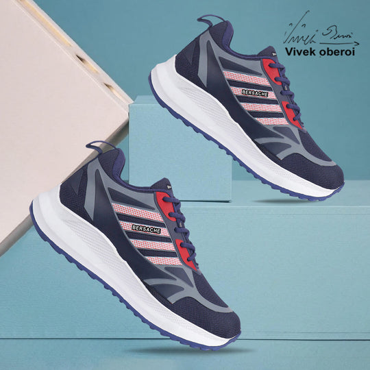 Bersache Lightweight Casual Sneaker Shoes For Men Blue-8072