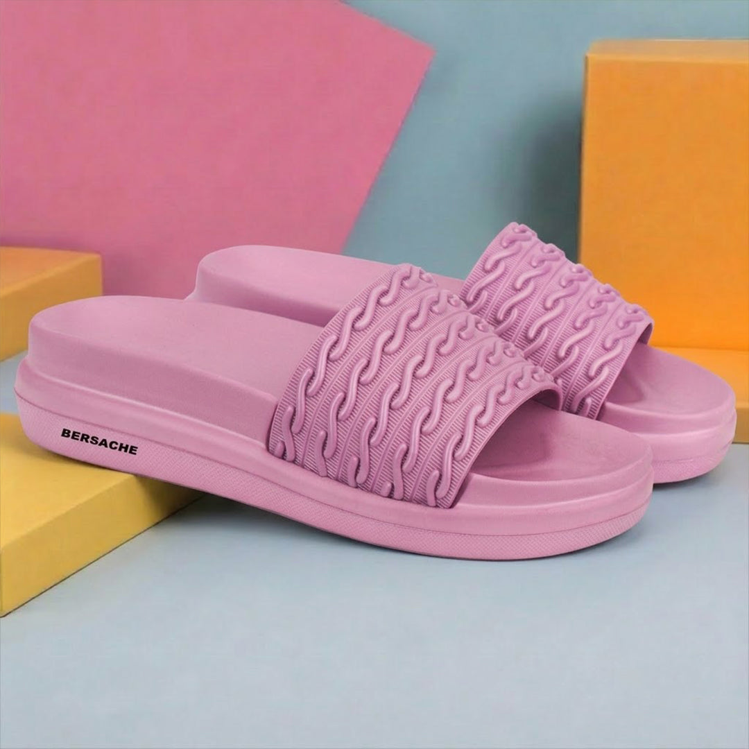 Bersache Extra Soft Classic Casual  with Regular wear with Ultra Soft & Flexibility Technology Sandals for Women's-(6337-Pink).