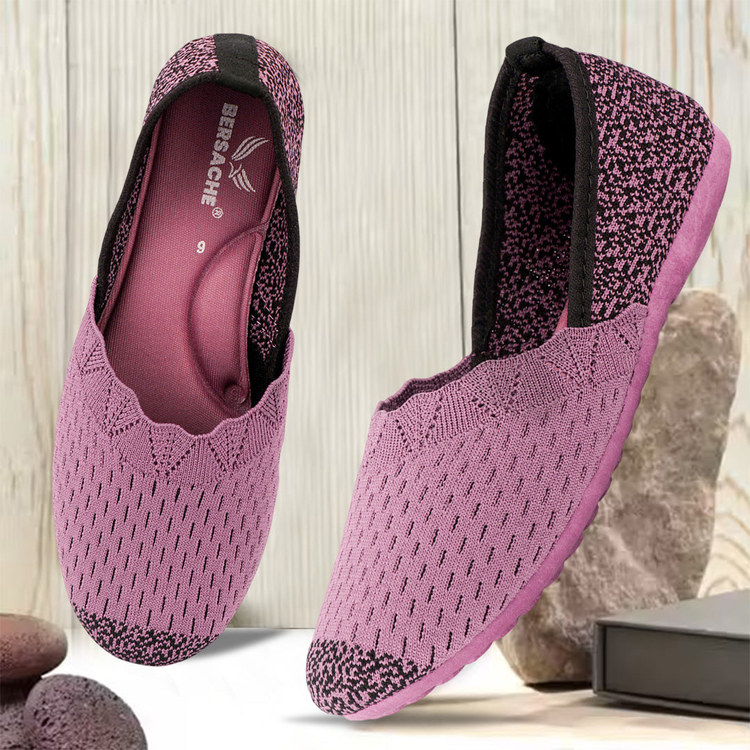 BERSACHE Women's SPORTS – Lightweight, Breathable & Comfortable Daily Wear Shoes(Pink-6273).