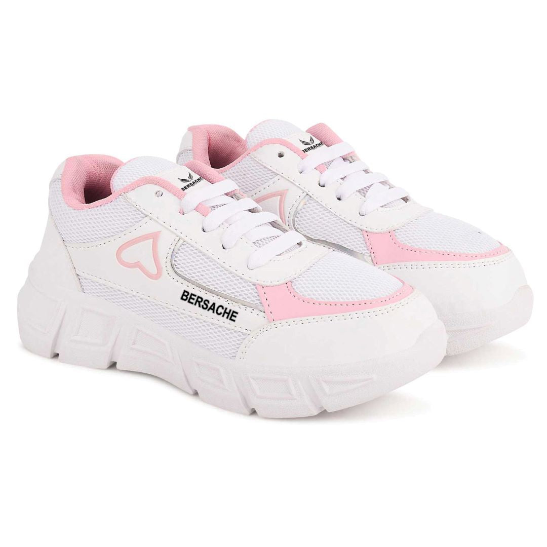 Bersache Premium Sports ,walking,Gym,cricket, Trending  Running Shoes For Women's-(8115-White).
