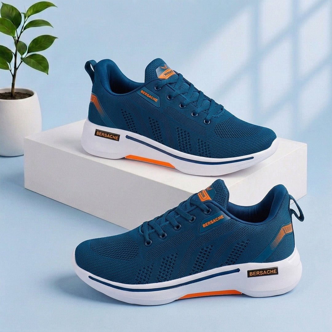 Bersache Lightweight Sports Running Shoes For Men Blue-7050