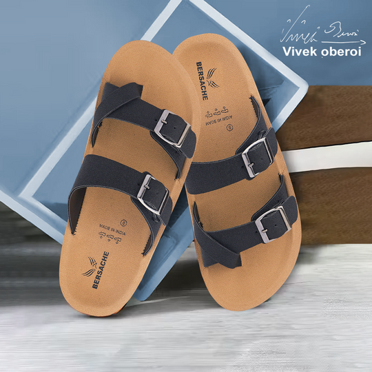 Bersache Extra Soft Classic Casual with  Regular wear with Ultra Soft & Flexibility Technology Sandal For Men's & Boy's-Black-6218