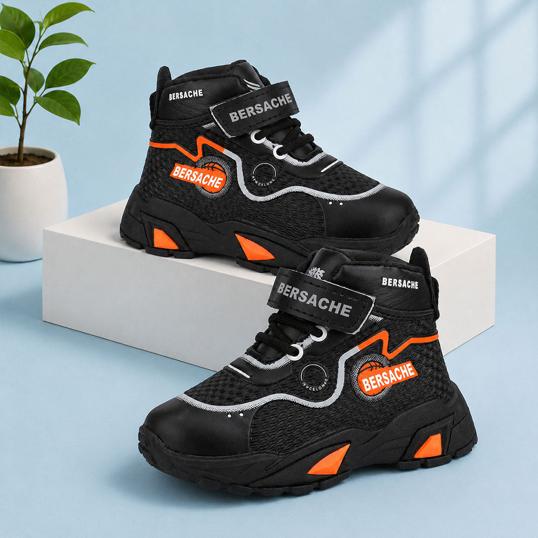 Bersache Premium Sports,walking,Gym,cricket,Trending Running Shoes For Kid's - Black -8177.
