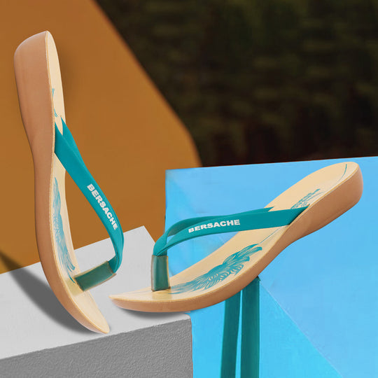 Bersache Extra Soft Classic Casual with  Regular wear with Ultra Soft & Flexibility Technology Flip-Flop for Women's & Girl's (6248-Green)