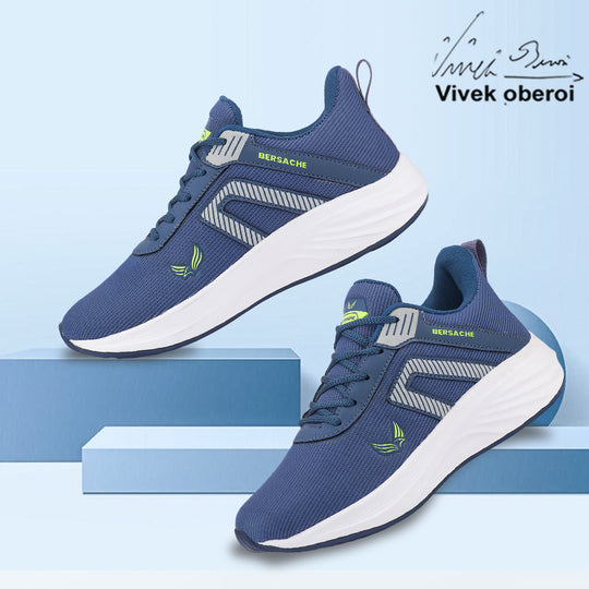 Bersache Lightweight Casual Sneaker Shoes For Men Blue-8081
