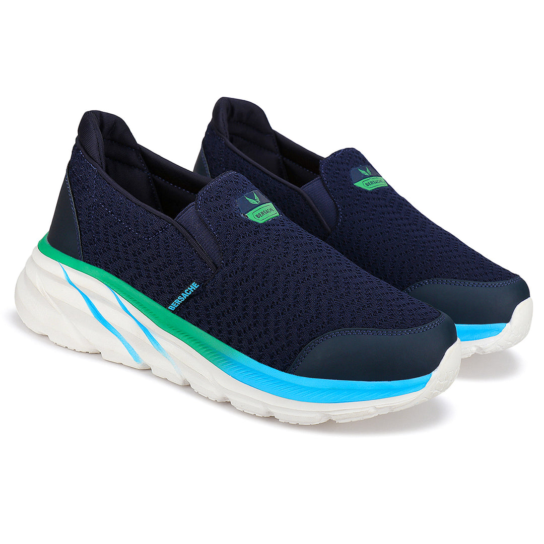 Bersache Lightweight Sports Running Walking Trekking Shoes For Men (9082-Blue)