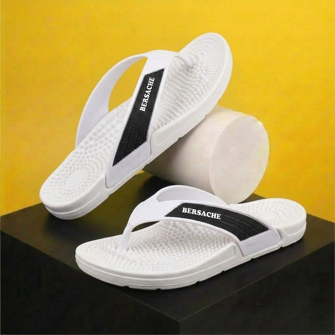 Bersache Extra Soft Classic Casual  with  Regular wear with Ultra Soft & Flexibility Technology Flip-Flop for Men's-(6338-White).