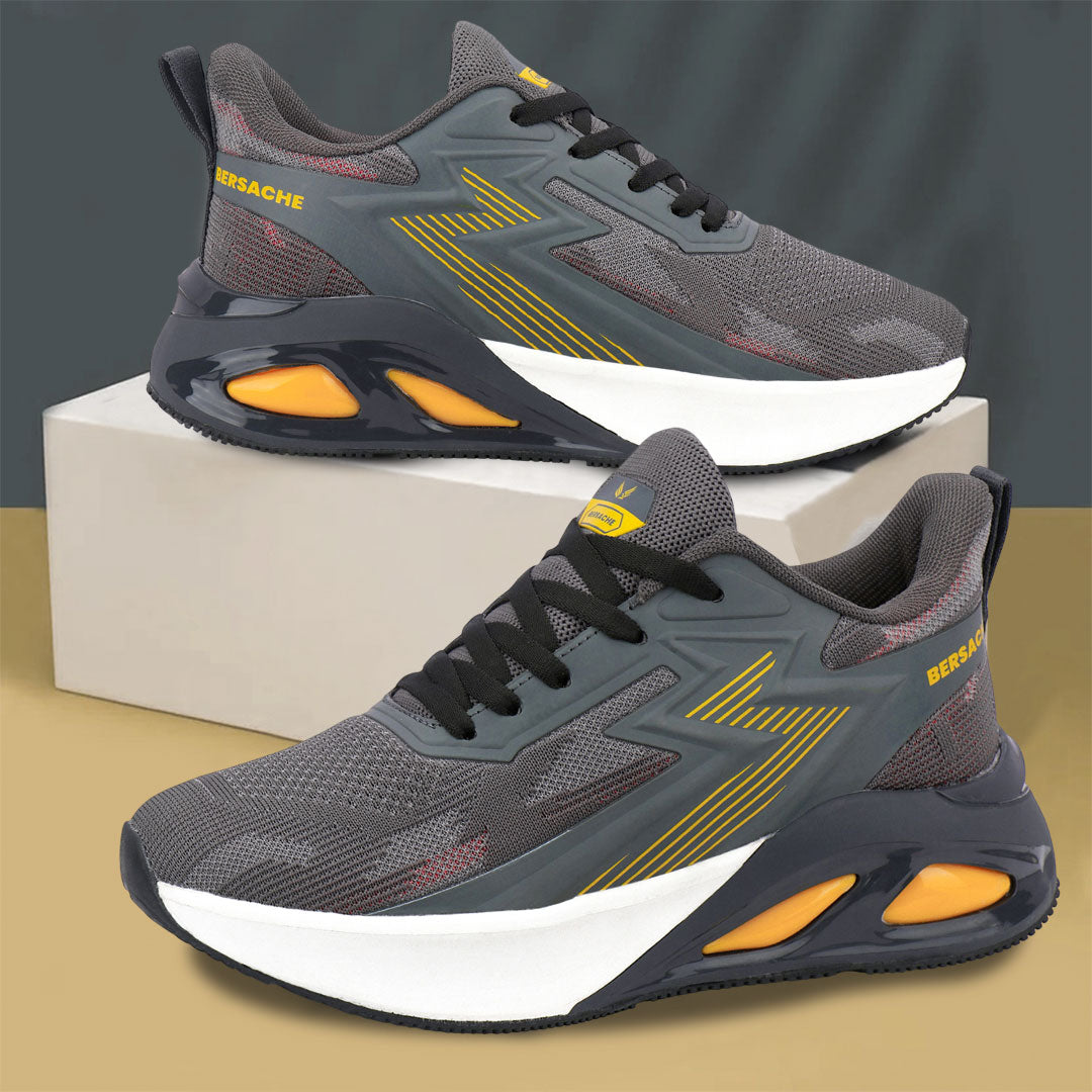 Bersache Casual Sneaker shoe for Men| Soft Cushioned Insole , Slip-Resistance Casuals For Men (Grey-9217).