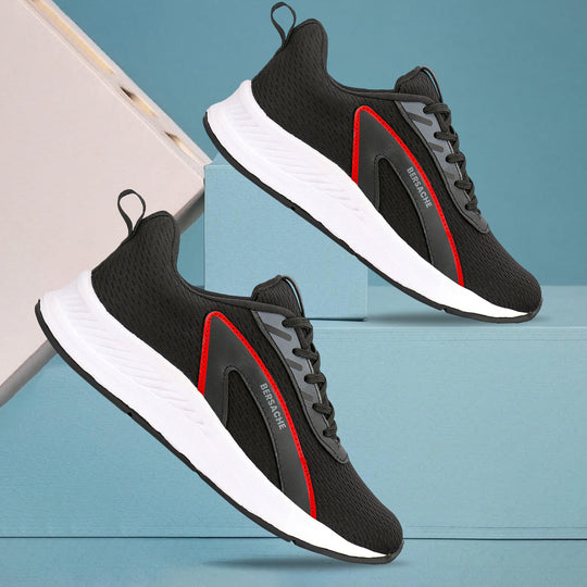Bersache Lightweight Casual Sneaker Shoes For Men (Black-8091)