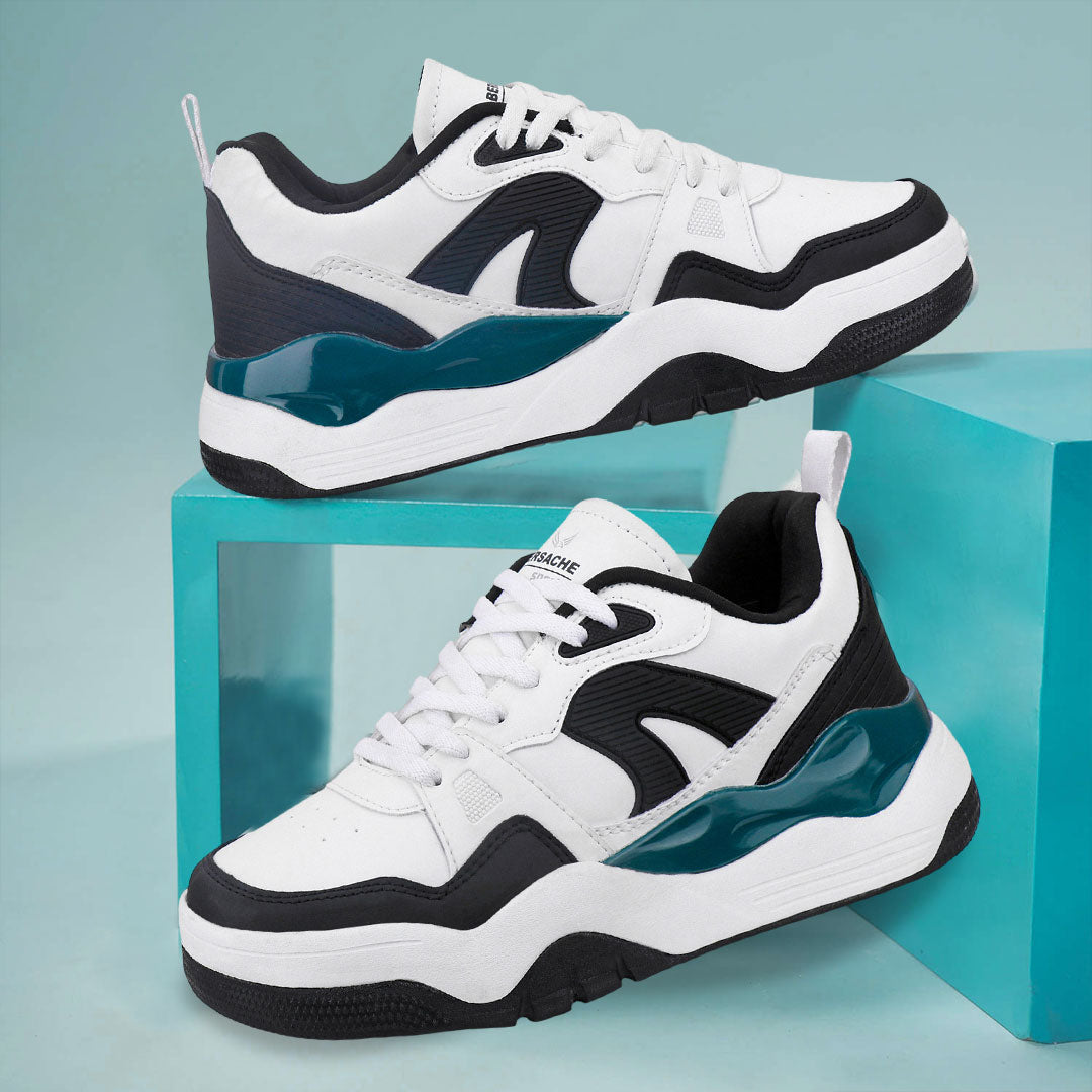 Bersache Casual Sneaker shoe for Men| Soft Cushioned Insole , Slip-Resistance Casuals For Men (White-9223).