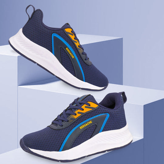 Bersache Lightweight Casual Sneaker Shoes For Men Blue-8089