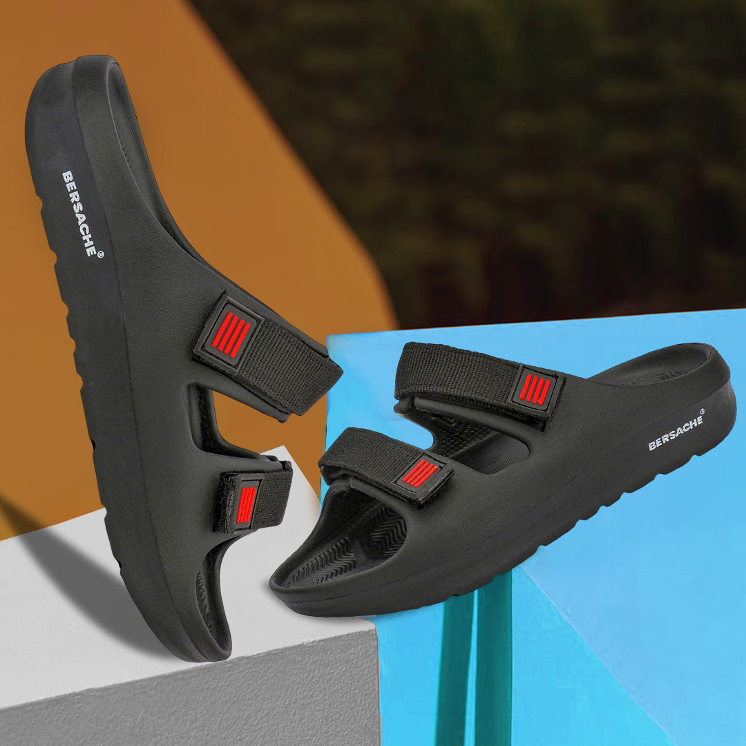 Bersache Extra Soft Classic Casual with  Regular wear with Ultra Soft & Flexibility Technology Flipflop For Men's & Boy's-(Black-6266 ) .
