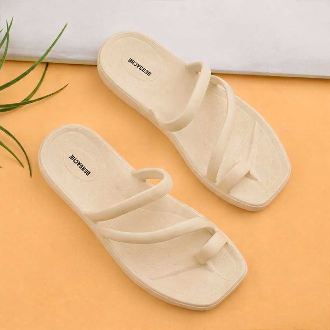 Bersache Extra Soft Classic Casual  with  Regular wear with Ultra Soft & Flexibility Technology Sandal for Women's-(6304-Beige)
