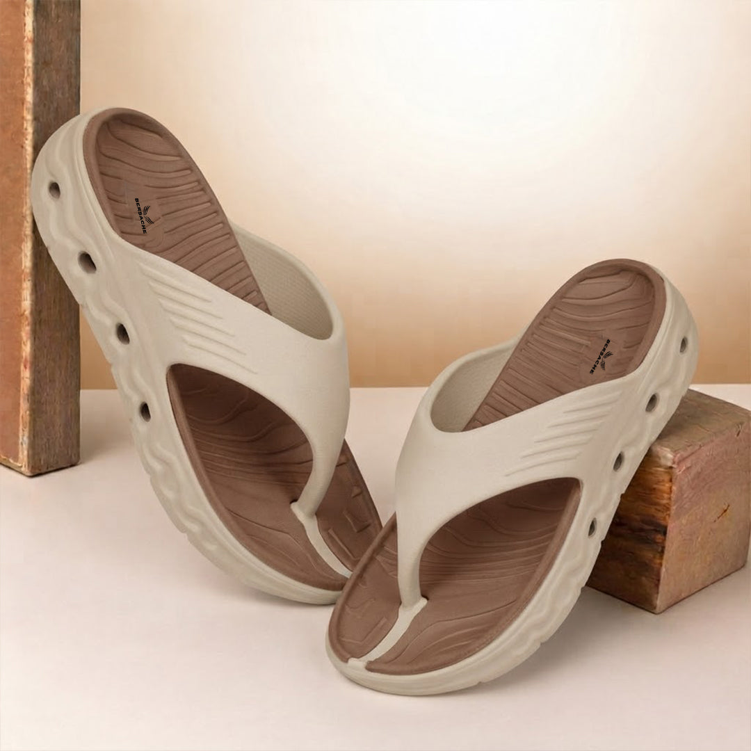 Bersache Extra Soft Classic Casual CHAPPAL with  Regular wear with Ultra Soft & Flexibility Technology  Slippers for Men's-(6344-Brown & Beige).