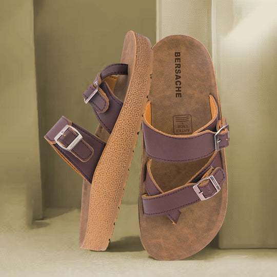 Bersache Extra Soft Classic Casual with Back Strap Regular wear with Ultra Soft & Flexibility Technology Flip-Flop for Men's/ Boy's-(Brown-6224)