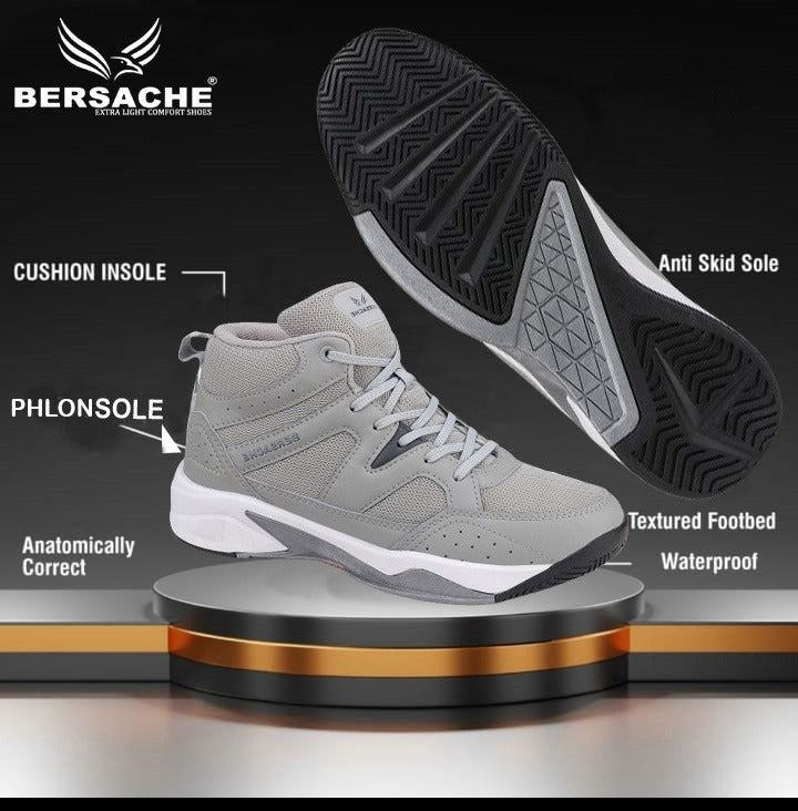 Bersache Sports Running  Shoes For Men  (Grey-9069)