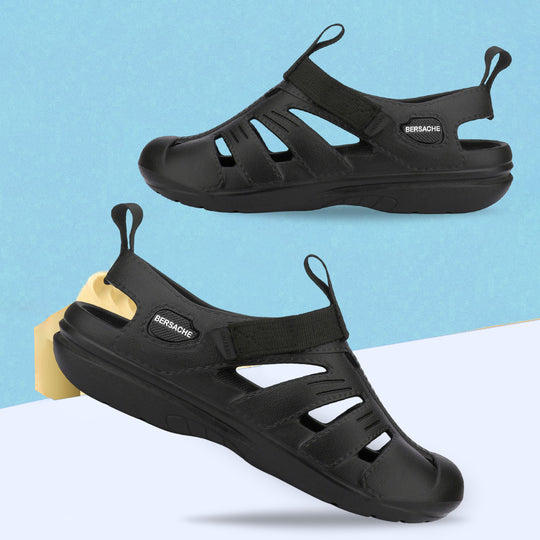 Bersache Extra Soft Classic Casual with  Regular wear with Ultra Soft & Flexibility Technology Slipper For Men's & Boy's-Black-6262