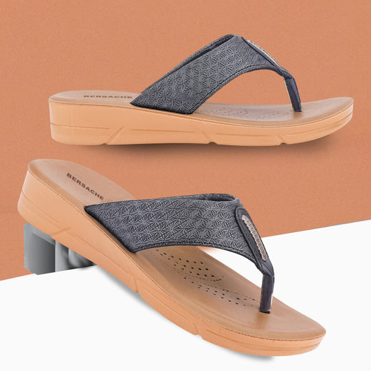 Bersache Extra Soft Classic Casual with  Regular wear with Ultra Soft & Flexibility Technology Slipper For Women's & Girl's-Black-6230