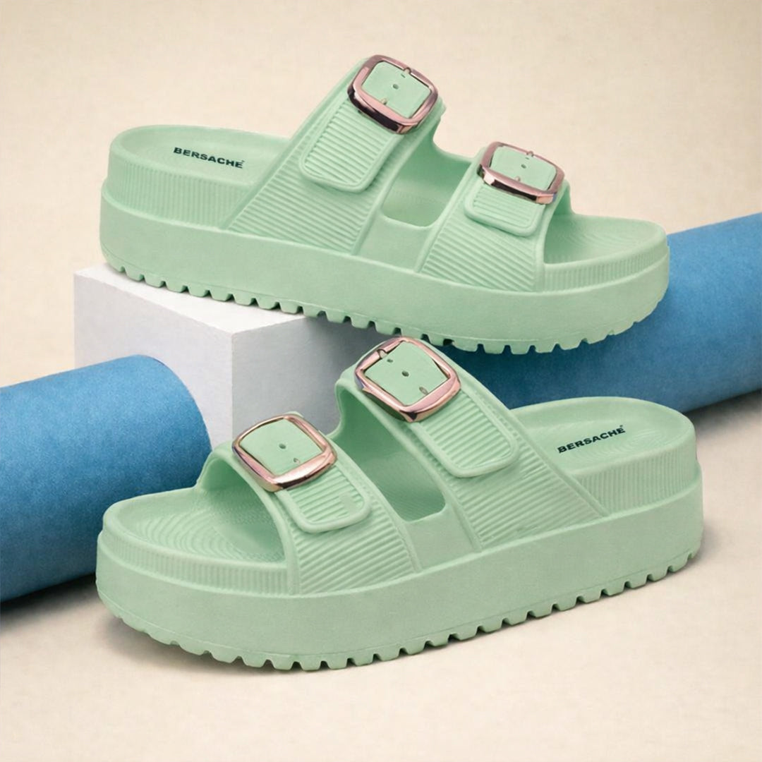 Bersache Extra Soft Classic Casual with  Regular wear with Ultra Soft & Flexibility Technology Sandal For Women's/Girl's-Green-6296.