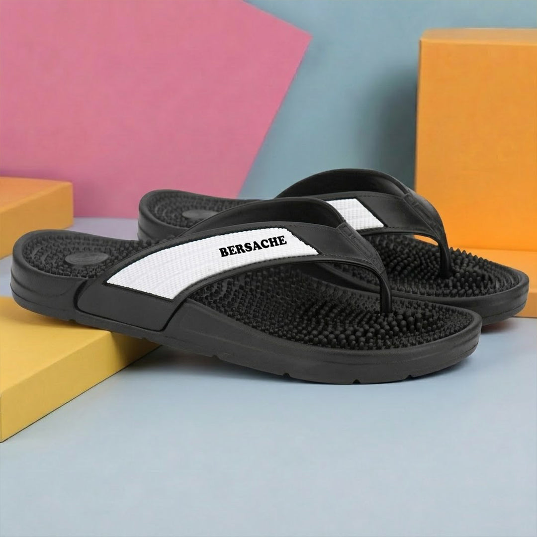 Bersache Extra Soft Classic Casual  with Regular wear with Ultra Soft & Flexibility Technology Sandals for Men's-(6335-Black).