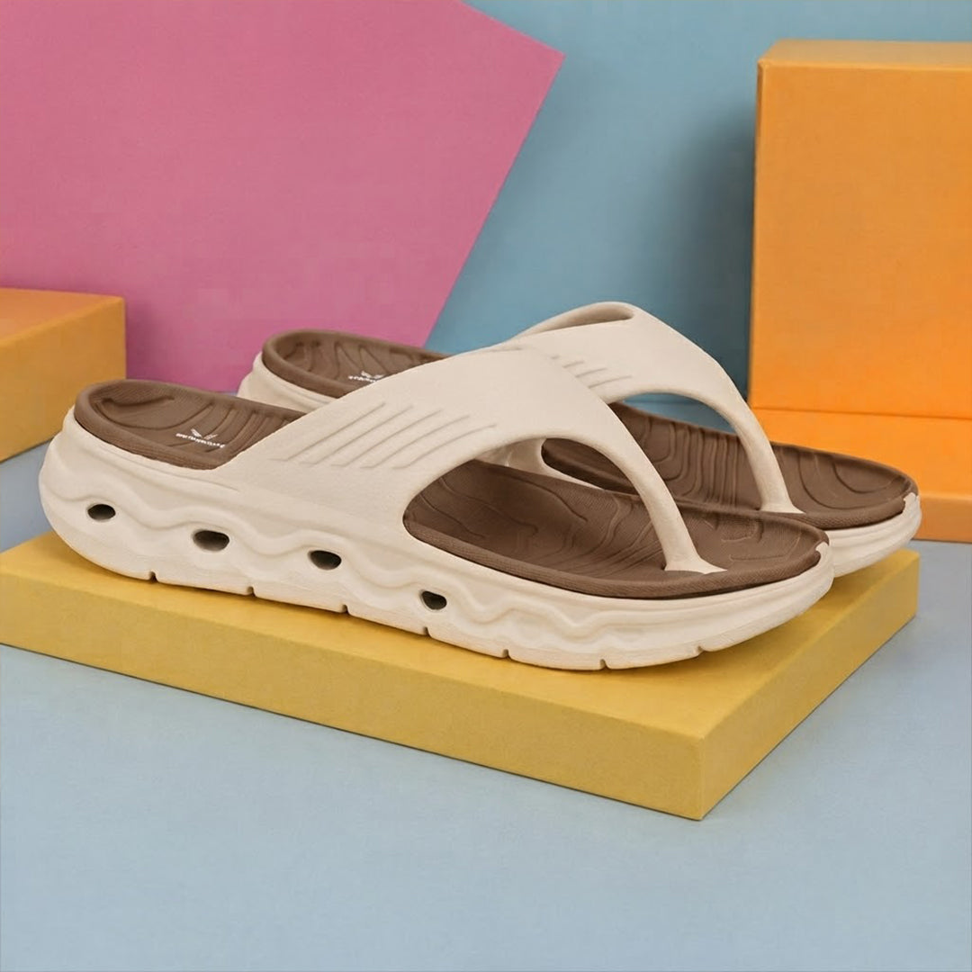 Bersache Extra Soft Classic Casual  with Regular wear with Ultra Soft & Flexibility Technology Sandals for Men's-(6344-Brown & Beige).