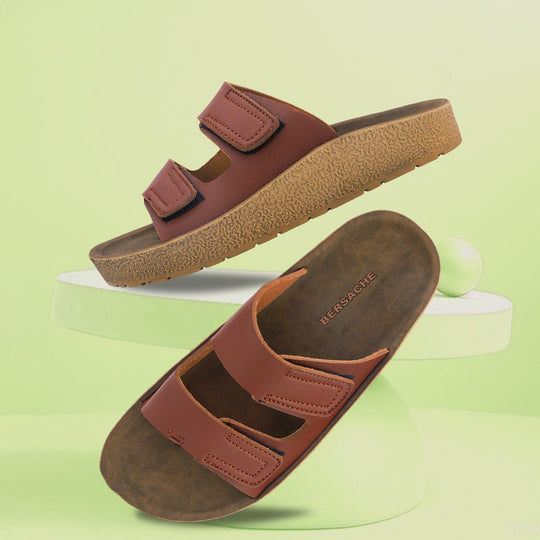 Bersache Extra Soft Classic Casual with Back Strap Regular wear with Ultra Soft & Flexibility Technology Flip-Flop for Men's/ Boy's-(Brown-6221)