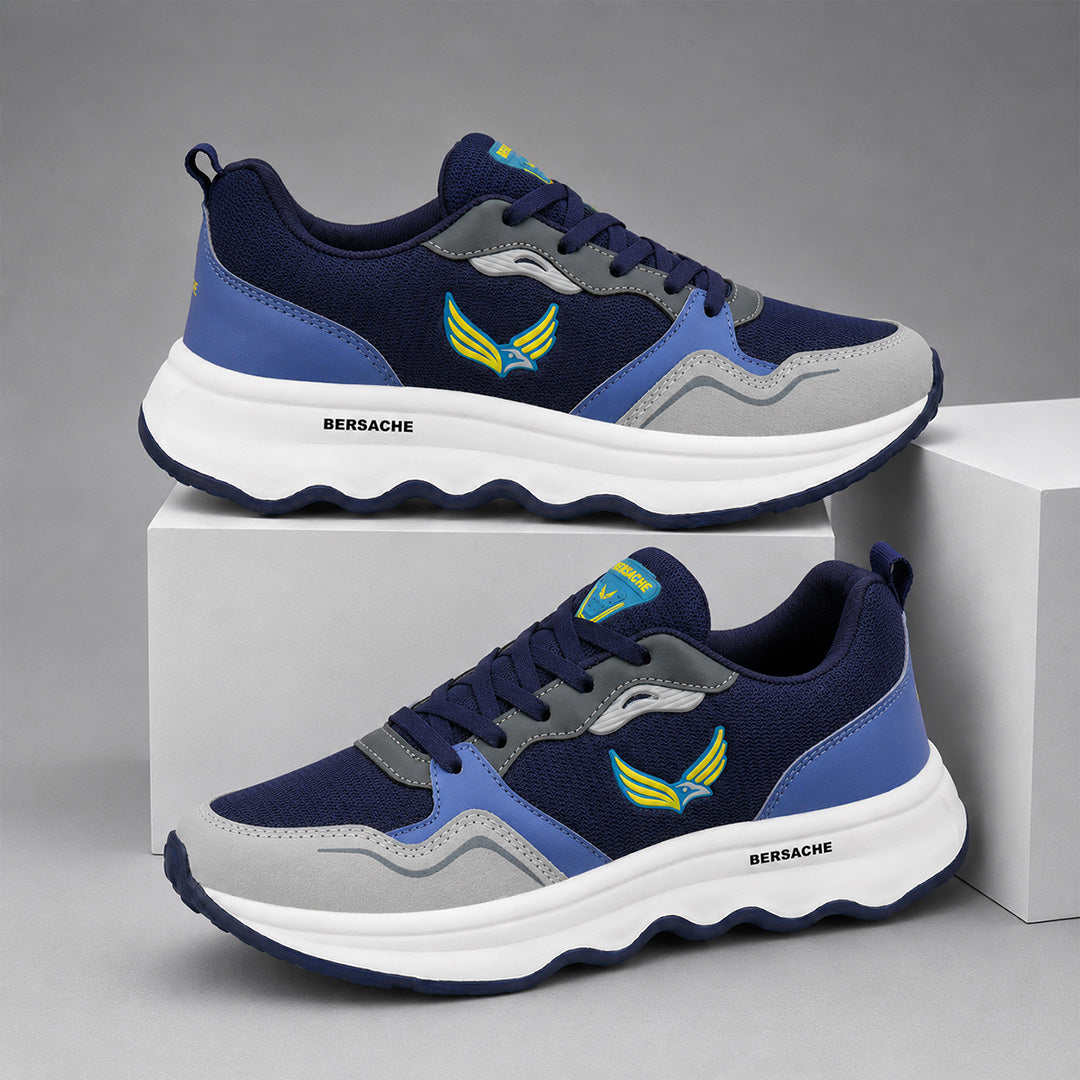 Bersache Casual Sneaker shoe for Men| Soft Cushioned Insole , Slip-Resistance Casuals For Men (Blue-8150).