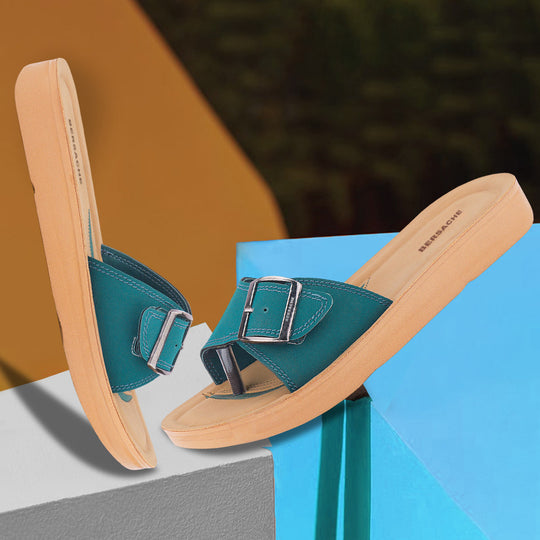 Bersache Extra Soft Classic Casual with  Regular wear with Ultra Soft & Flexibility Technology Flip Flop For women's/Girl's-(Green-6228)