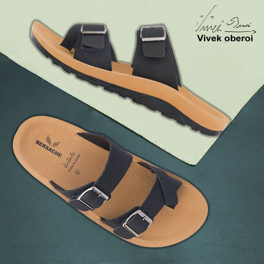 Bersache Extra Soft Classic Casual with  Regular wear with Ultra Soft & Flexibility Technology Slipper For Men's & Boy's-Black-6218