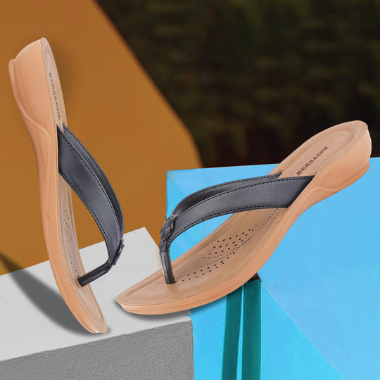 Bersache Extra Soft Classic Casual with  Regular wear with Ultra Soft & Flexibility Technology Flip Flop For women's/Girl's-(Black-6229)