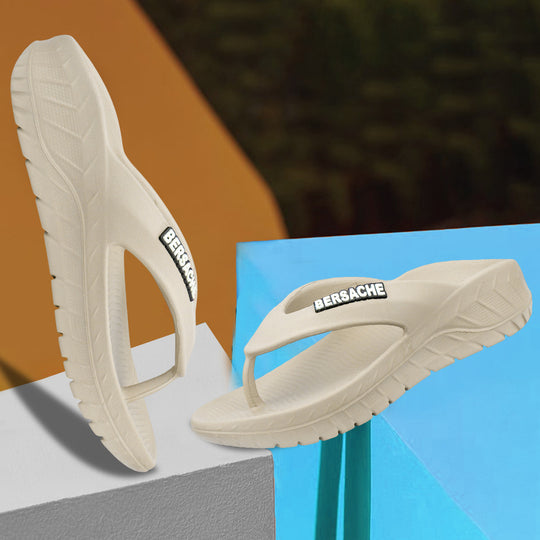 Bersache Extra Soft Classic Casual with  Regular wear with Ultra Soft & Flexibility Technology Flip Flop for Men's & Boy's (6256-Beige)