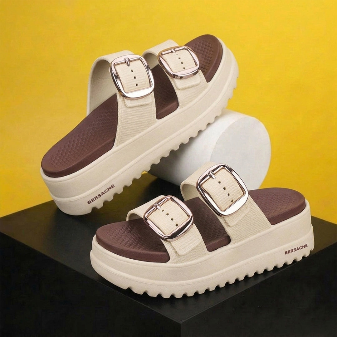 Bersache Extra Soft Classic Casual  with  Regular wear with Ultra Soft & Flexibility Technology Flip-Flop for Women's-(6363-Beige).