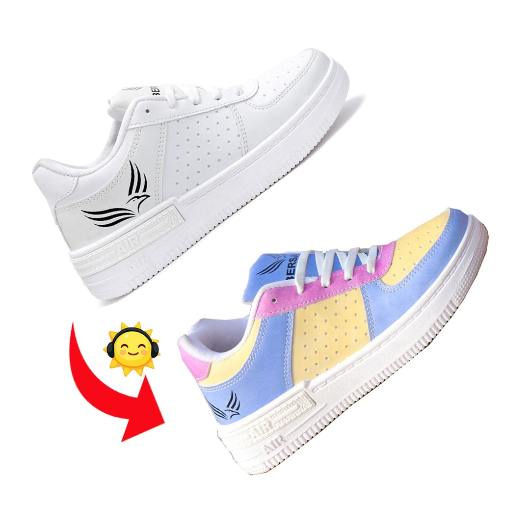 Bersache Sneaker, Loafers ,Casual with Extra comfort Sneaker Colour Changing shoes for Women (White-9053)