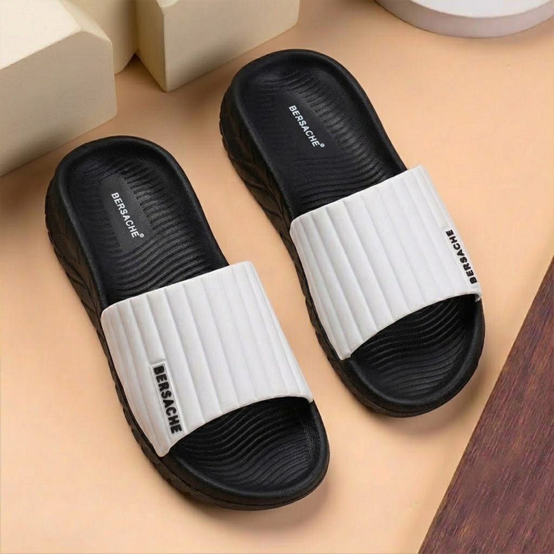 Bersache Extra Soft Classic Casual with  Regular wear with Ultra Soft & Flexibility Technology Slipper For Men's (Black)-6332.